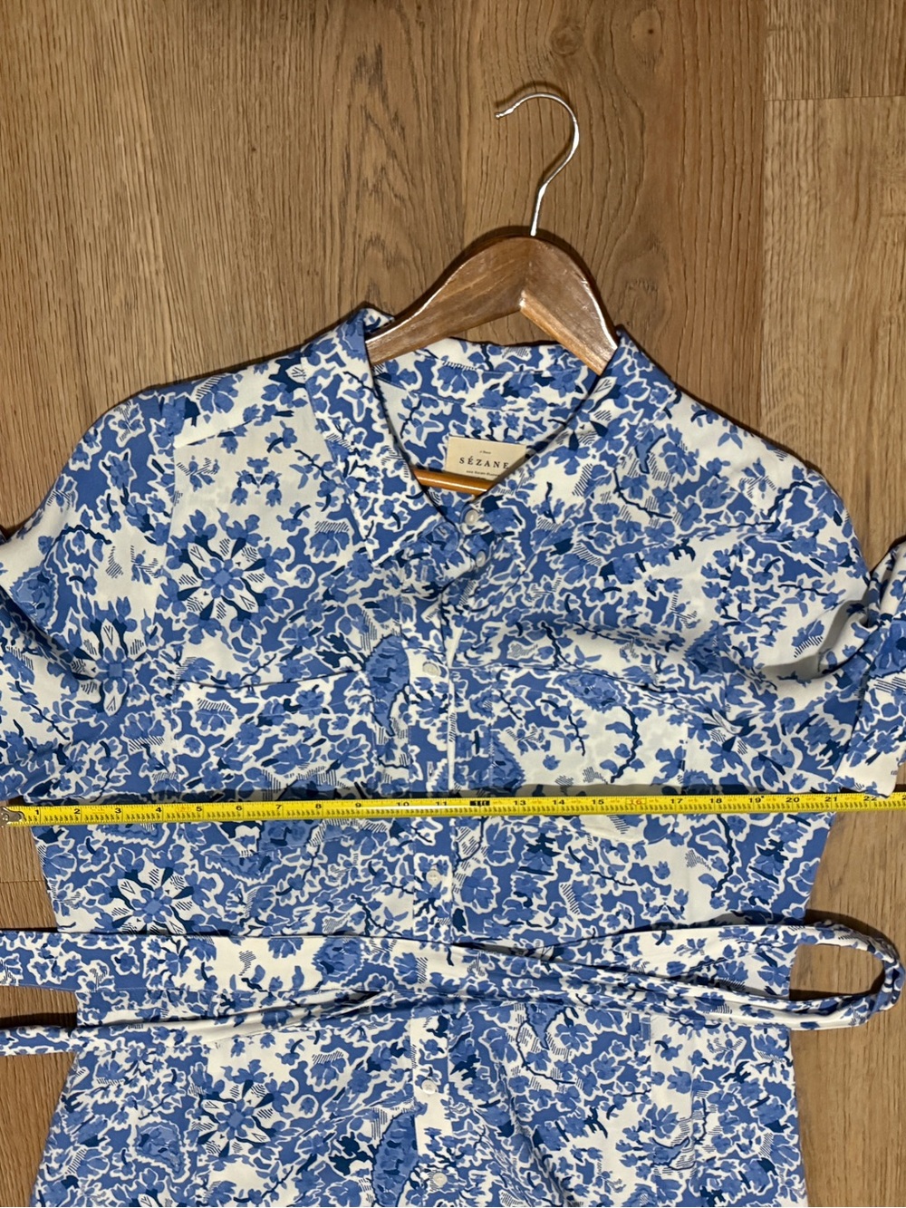 Sezane Blue and White Floral Midi Dress - Picture 5 of 6
